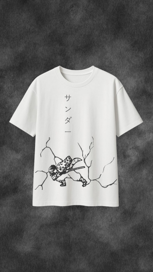 Samurai Thunder Energy Minimal Oversized T-Shirt