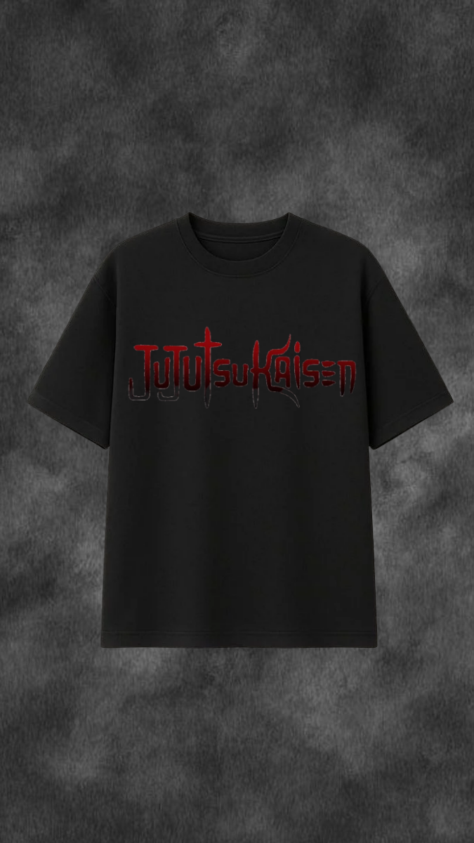 Blood Red Anime Style Oversized T-Shirt