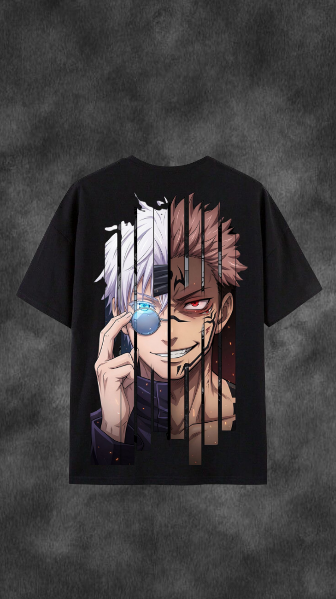 Blood Red Anime Style Oversized T-Shirt