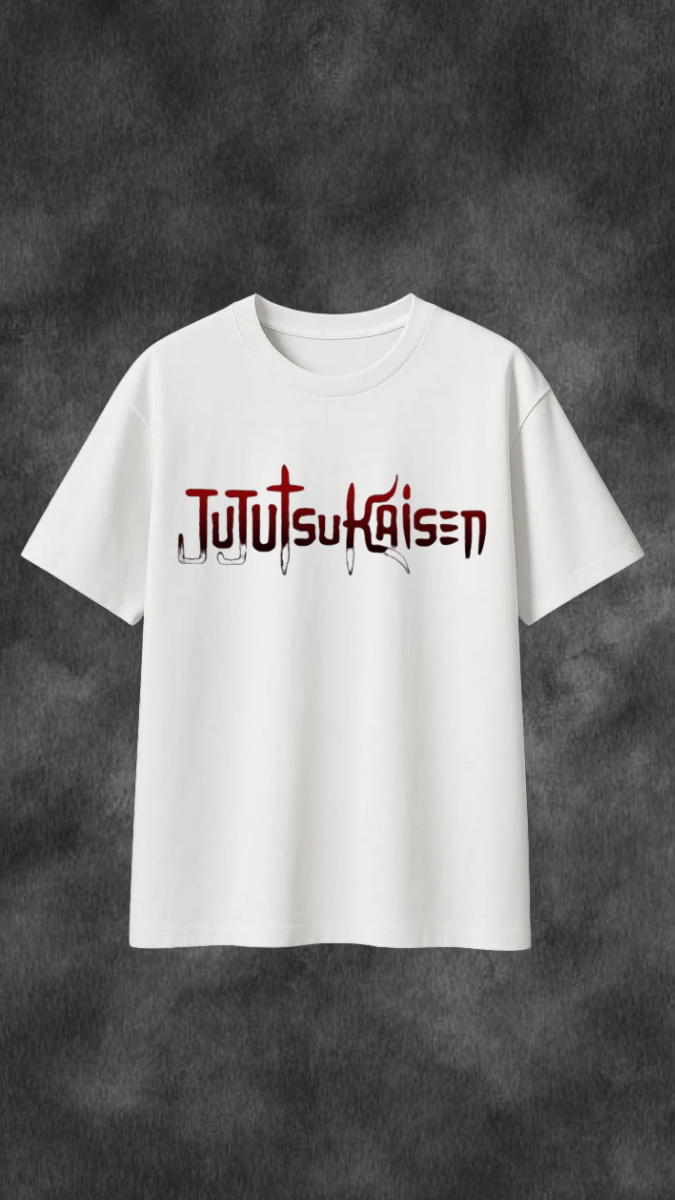 Blood Red Anime Style Oversized T-Shirt