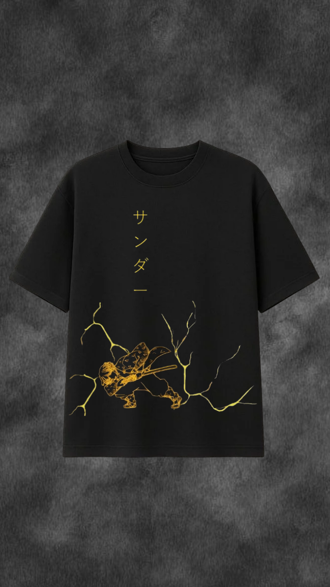Samurai Thunder Energy Minimal Oversized T-Shirt
